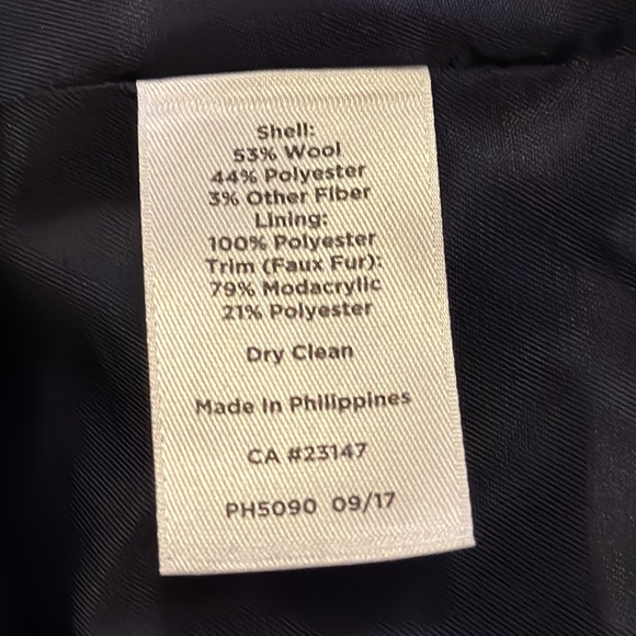 Talbots blue with black faux fur trim jacket - Picture 6 of 6